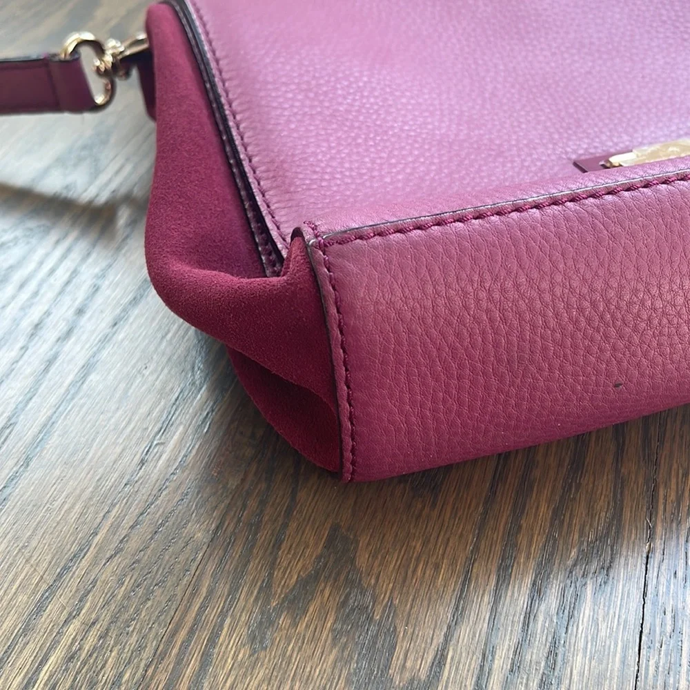 Women’s Kate Spade Burgundy/Purple Leather/Suede Satchel Bag
